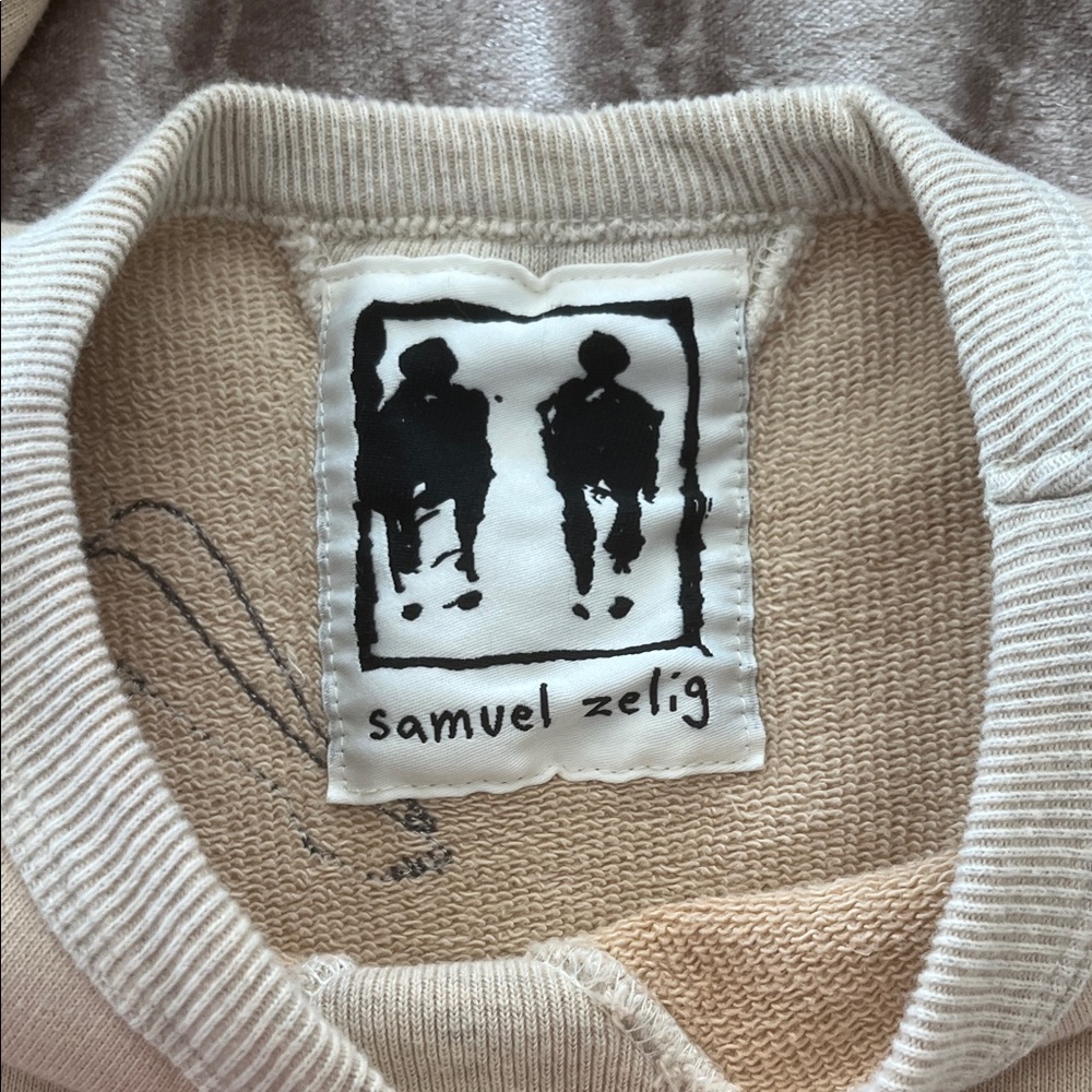 Graphic Cream Crewneck Sweater with Illustrated Motifs {small stain} - Picture 4 of 16